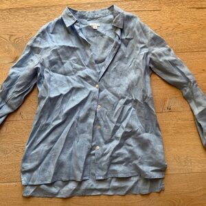 J. Jill Sky Blue Linen Shirt